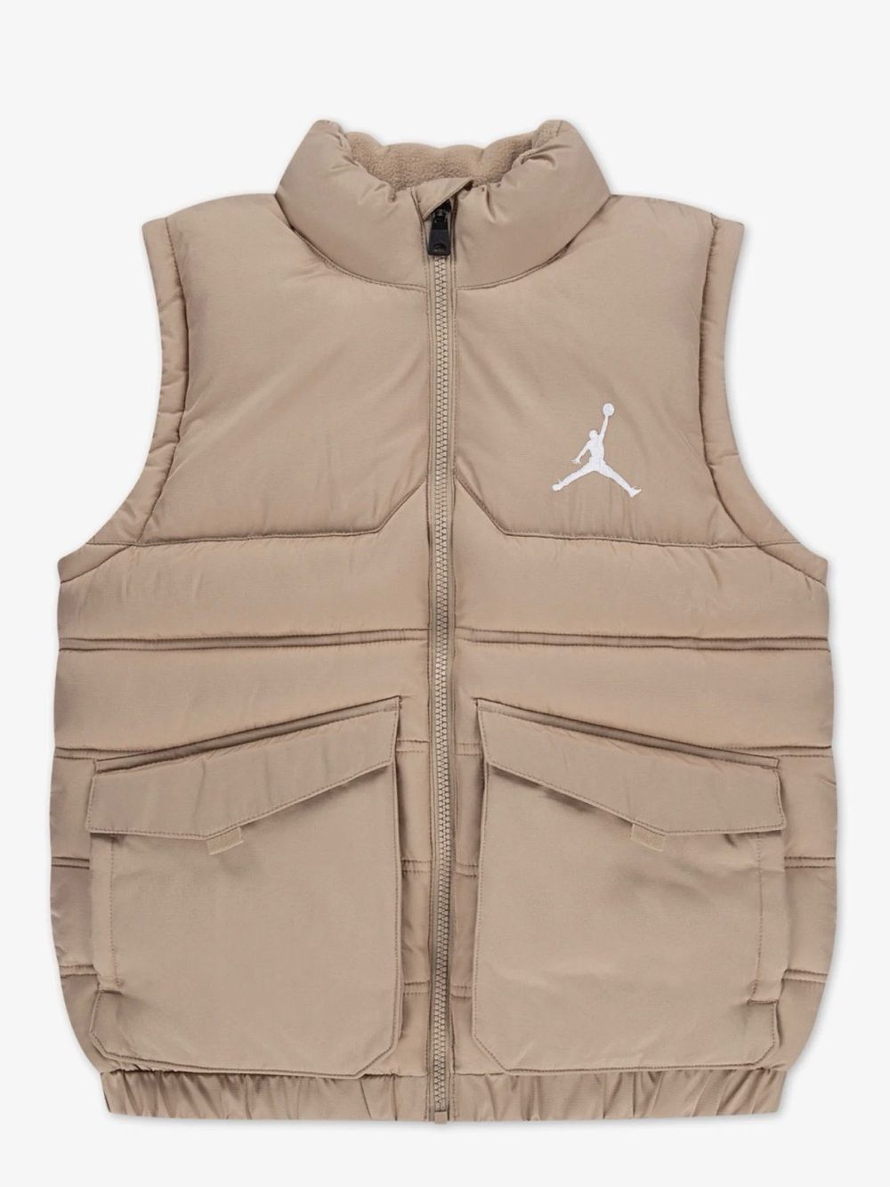 Big Boys Jordan Puffer Vest Tan & White L